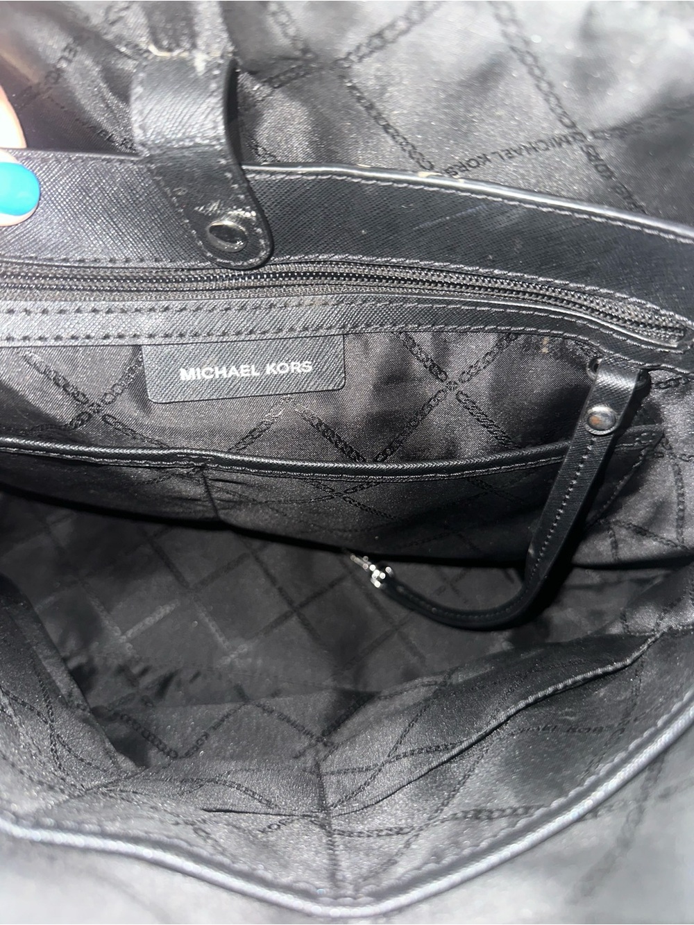 Michael Kors Black Leather Sullivan Top Zip Tote Bag Purse - Picture 7 of 9